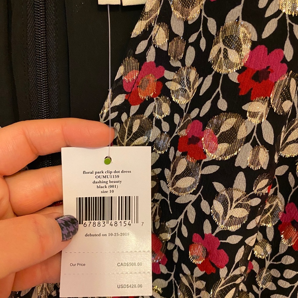 Kate Spade floral park clip dot dress